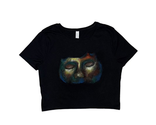 Abstract Crop Top Hand-Painted