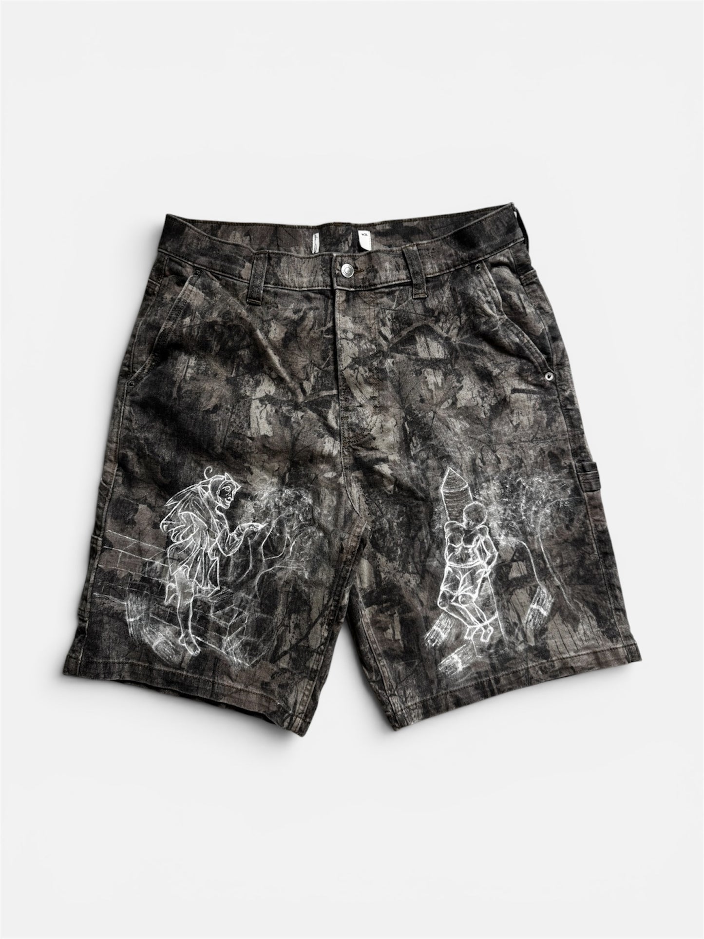 Hand-Painted Camo Jorts #3