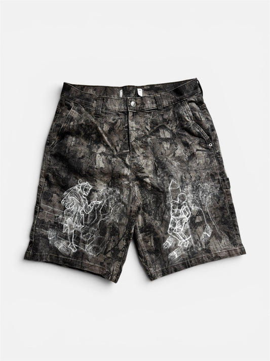 Hand-Painted Camo Jorts #3